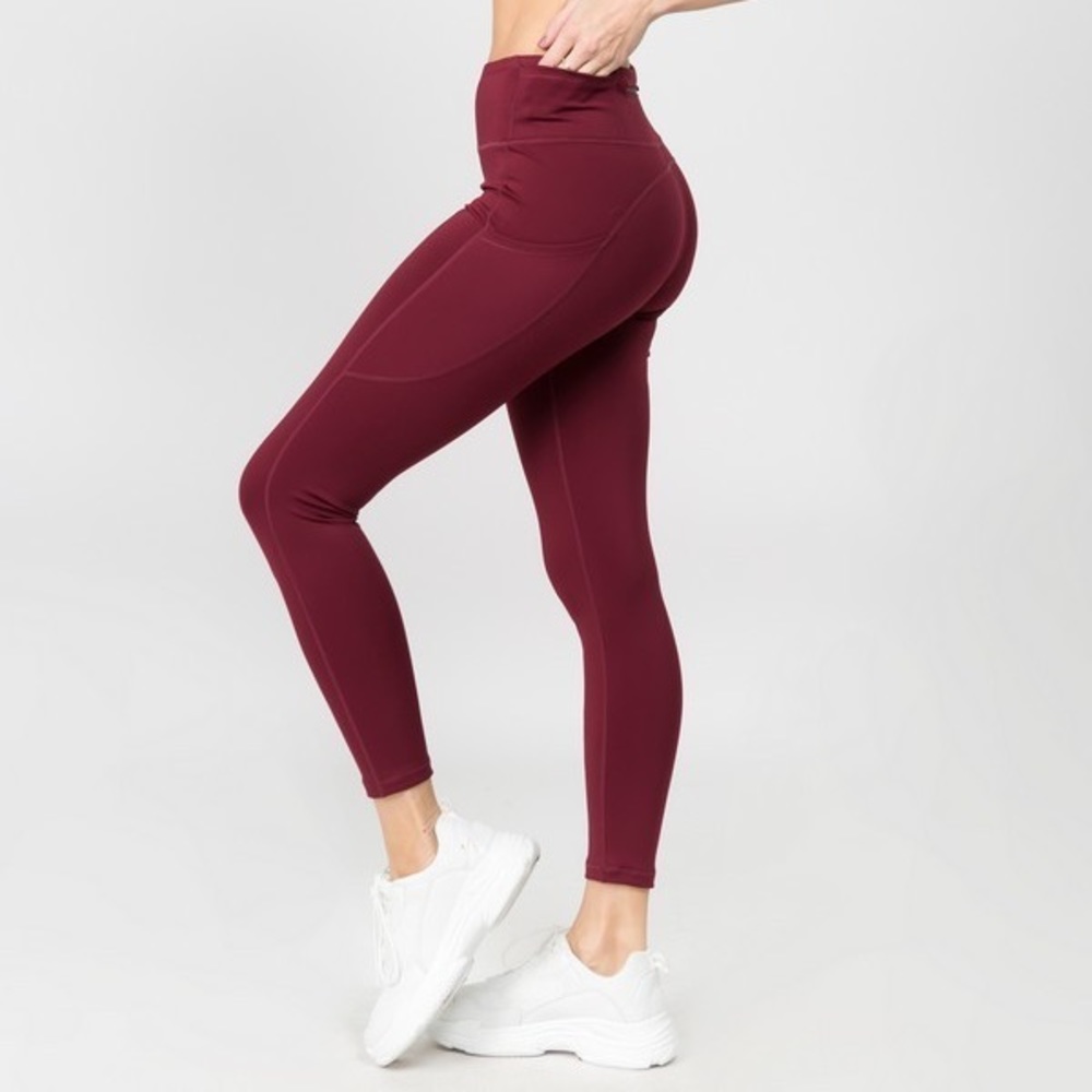 Burgundy Yoga Leggings